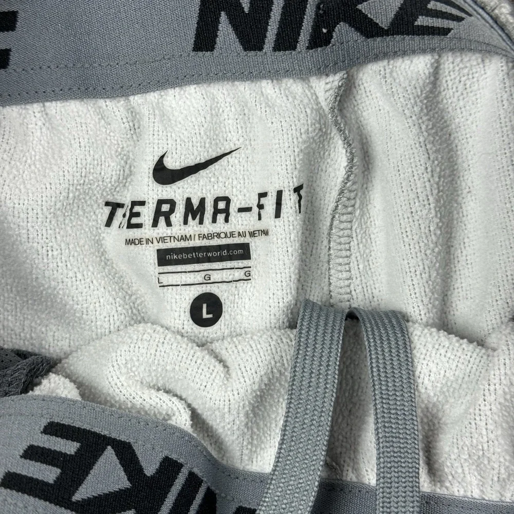 Nike Jogger Sweatpants Men's Large Gray‎ Therma Fit Workout Gym Swoosh Active